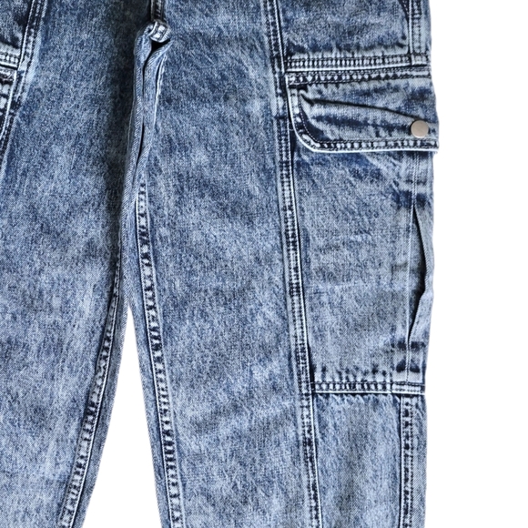 Petra 153 | Acid Wash Cargo Boyfriend Jeans | Size Medium - Picture 12 of 15